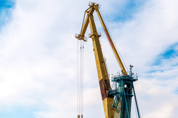 Port crane against the sky