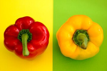 赤黄　ヘタつきパプリカ　red yellow bell pepper
