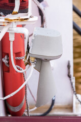 Lifebuoy on board the ship close-up
