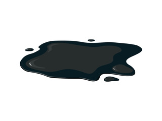 Oil spill. Black oil drop and oil spill.