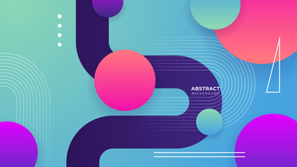 Fototapeta premium Abstract colorful purple pink shapes presentation background. Gradient dynamic lines background. Modern mosaic pattern colorful geometric design background