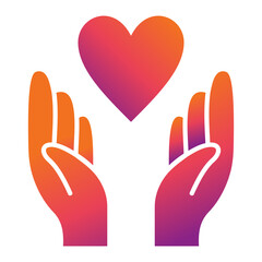 Obraz premium Hand With Heart Icon