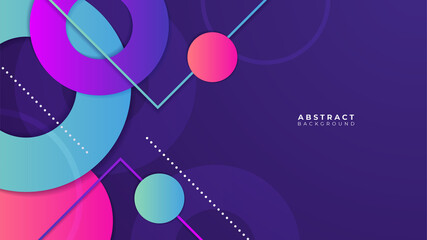 Obraz premium Abstract colorful purple pink shapes presentation background. Gradient dynamic lines background. Modern mosaic pattern colorful geometric design background