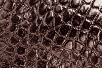 Closeup detail of silver leather texture background.
