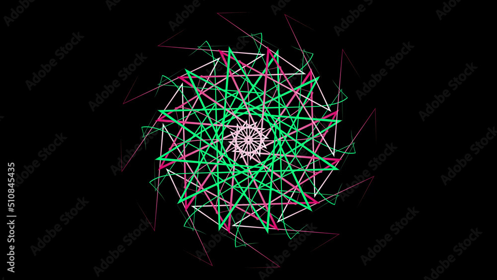 Aufkleber hypnotic rotating pattern of colored geometric lines. stock animation. colorful pattern of curved li