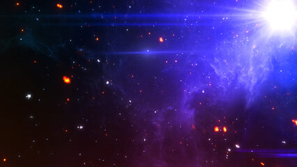 きめ細かく幻想的な銀河　空間　宇宙　雲海　星　星屑　天文　キラキラ　青色
