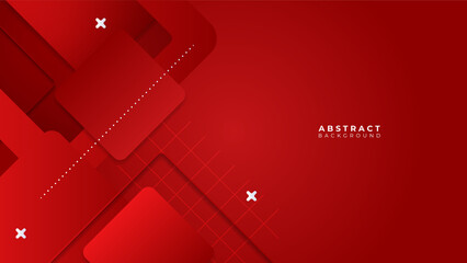 Naklejka premium Minimal red banner geometric shapes abstract modern background design. Design for poster, template on web, backdrop, banner, brochure, website, flyer, landing page, presentation, and webinar