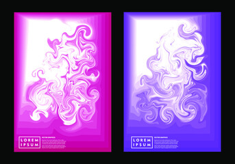 Cover design in red and purple color with abstract fluid texture