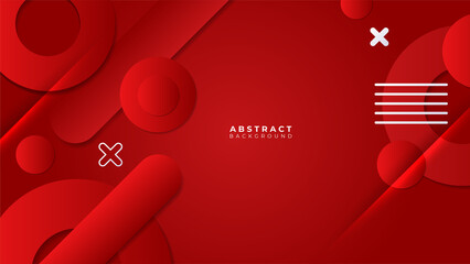 Abstract red banner geometric shapes vector technology background, for design brochure, website, flyer. Geometric red banner geometric shapes wallpaper for poster, presentation, landing page