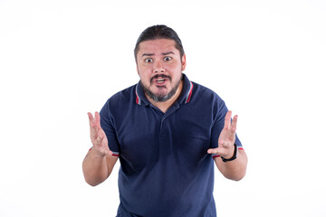 A man desperately tries to explain his situation. An irate man debating expressing frustration.