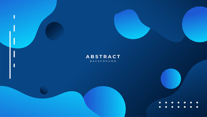Vector blue banner geometric shapes abstract, science, futuristic, energy technology concept. Digital image of light rays, stripes lines with light, speed and motion blur over dark tech background