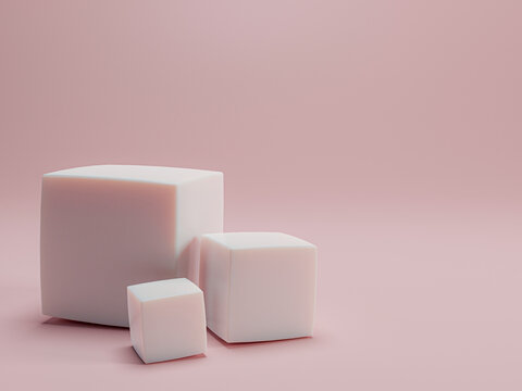cubes isolated on pink background © aleciccotelli