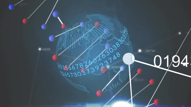 Animation of sniping globe over spinning dna strand