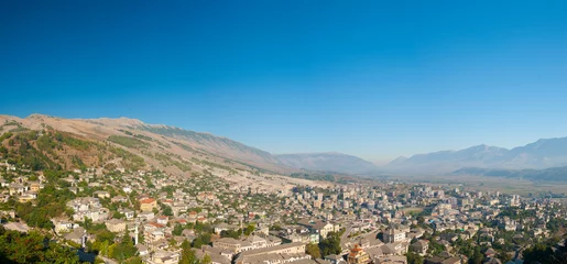 Foto op Plexiglas Berat town in Albania from above © Fyle