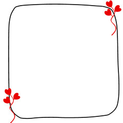 frame with hearts and flowers