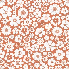 Seamless floral decoration pattern with abstract flowers - 510850277