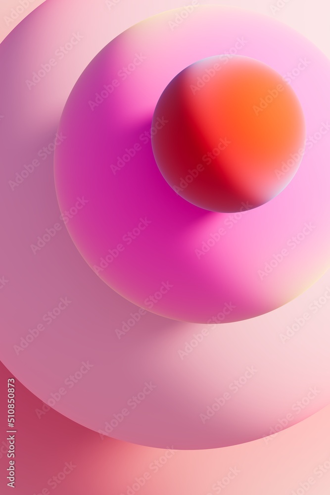 Poster abstract background of colorful spheres.3d render