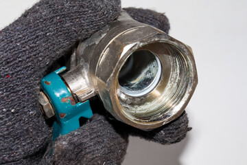 Valve prevents backflow of water.  to control the flow of water in one direction