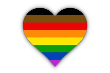 Bandera Philadelphia color inclusivo en coraz&oacute;n