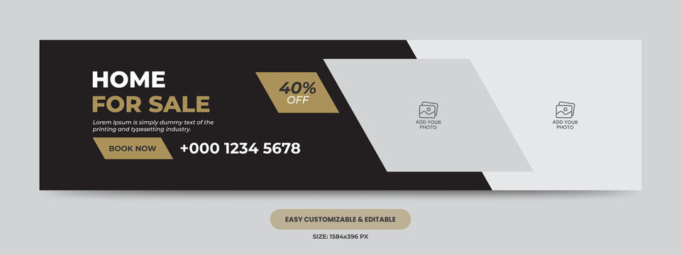 Modern Barber Shop Social Media Cover Photo Template. Beauty Salon Web Banner Template