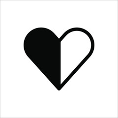 Heart icon set. Outline shape love sign isolated on a background. Vector illustration