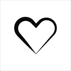 Heart icon set. Outline shape love sign isolated on a background. Vector illustration