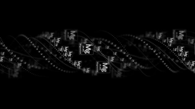 MAGNESIUM Molecule Symbol, Chemistry Periodic Table, Animation, Background, Rendering, Loop
