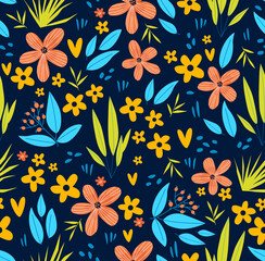 Print. Cute Floral pattern in the flower. Seamless vector texture. Elegant template for fashion prints. Printing with very small flowers.