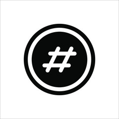 hashtag icon logo vector on white background