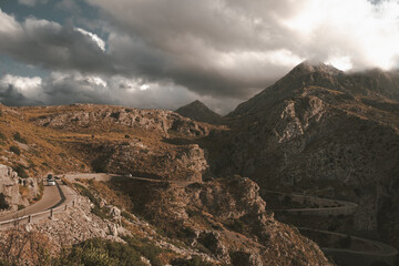 The mountains of Serra de Tramuntana in Mallorca Island, Spain. The most beautiful Rock mountains in the world.