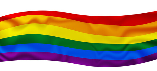 Flag LGBT squared icon, badge or button. Template design, vector illustration. Love wins. LGBT symbol in rainbow colors. Gay pride silk textile background