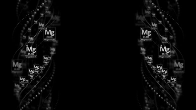 MAGNESIUM Molecule Symbol, Chemistry Periodic Table, Animation, Background, Rendering, Loop

