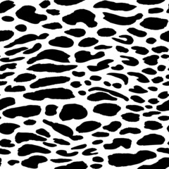 Abstract modern leopard seamless pattern. Animals trendy background. Black and white decorative vector stock illustration for print, fabric, textile. Modern monochrome ornament of stylized skin