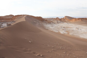 Fototapeta na wymiar Moon valley of Atacama desert
