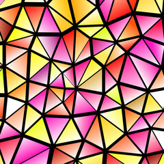 Polygonal rainbow mosaic background. Abstract low poly vector illustration. Triangular pattern in halftone style. Template geometric business design with triangle for poster, banner, card, flyer