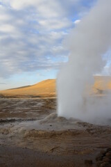 El Tatio hot springs (geisers del tatio), located in Atacama region, in Chile. 