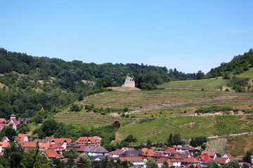 The Ruin of Lichteneck Castle in Ingelfingen, Hohenlohe, Baden-Württemberg, Germany - obrazy, fototapety, plakaty