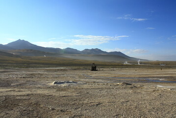 El Tatio hot springs (geisers del tatio), located in Atacama region, in Chile. 