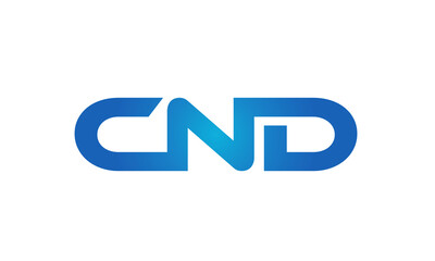 Connected CND Letters logo Design Linked Chain logo Concept	