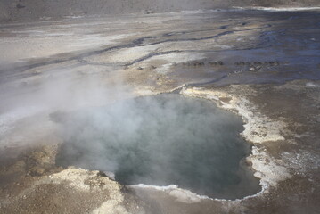 El Tatio hot springs (geisers del tatio), located in Atacama region, in Chile. 