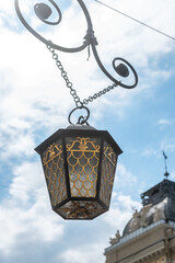 Fototapeta na wymiar Vintage street lamp close-up