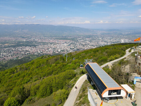 The cableway to mount Vodno from Skopje on Macedonia