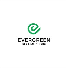 creative letter e logo , ever green design