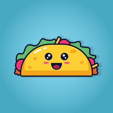 cute tacos cartoon character design