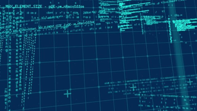 Animation of data processing on navy background
