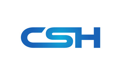 Connected CSH Letters logo Design Linked Chain logo Concept	