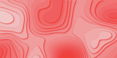 Luxury pink abstract papercut background with 3d geometry circles. pink paper cut banner with 3D slime abstract background and pink waves layers.