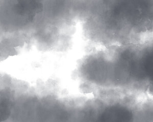 曇り空の水彩イラスト　背景