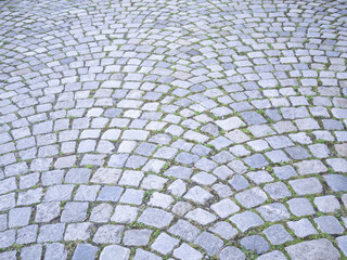 Granite paving stones on the square.