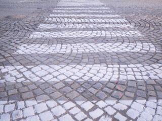 Granite paving stones on the square.
